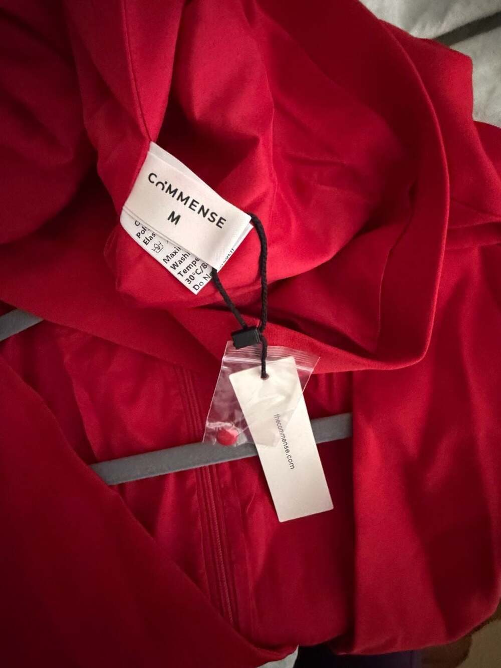 Commense Red Deep V Ruched Bell-Sleeve Mini Dress - Picture 8 of 8